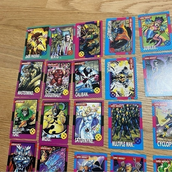 Vintage X-Men Trading Cards Super Heroes Villians Allies Dark Phoenix WHO Mojo - Picture 2 of 6